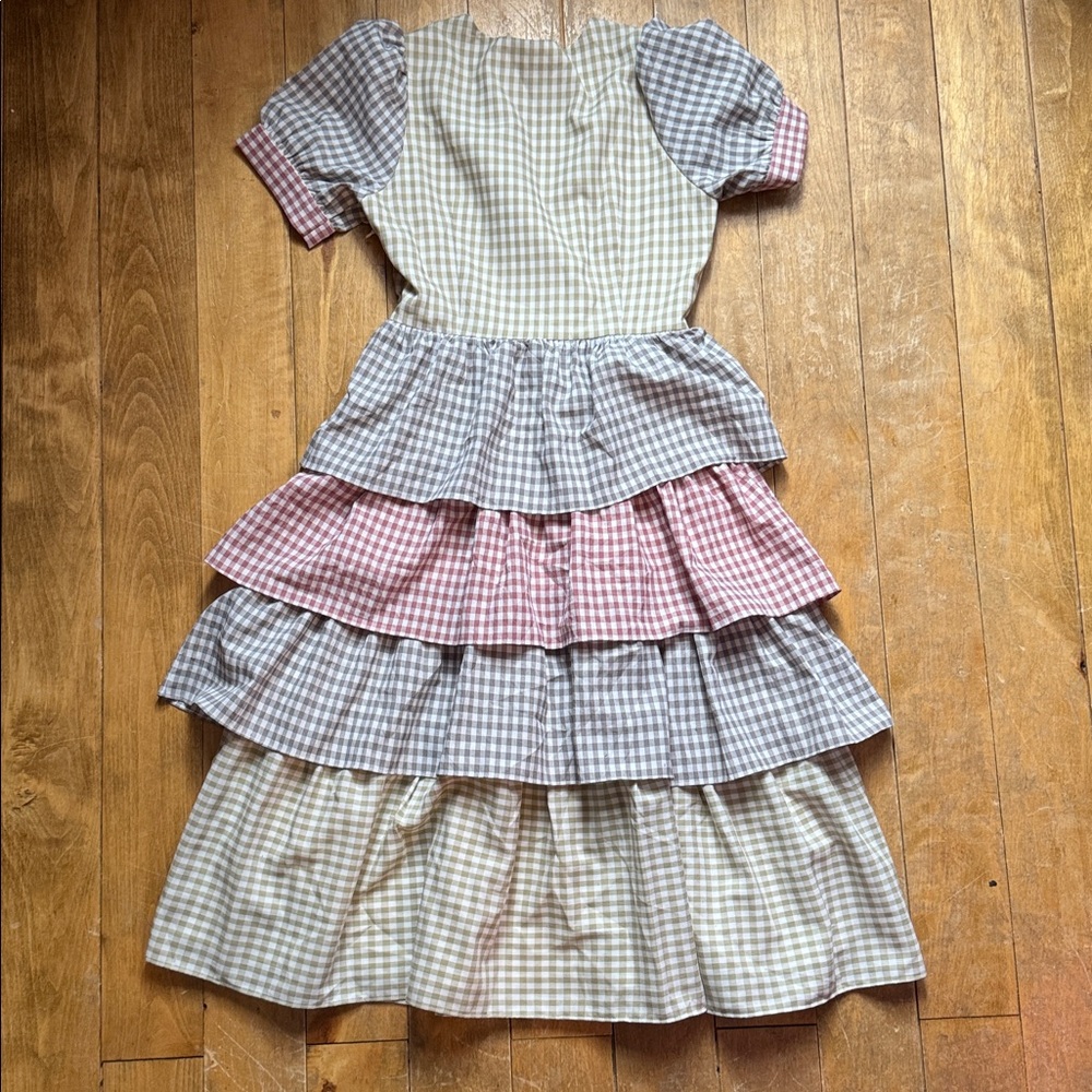 JessaKae Elegant Multicolor Gingham Tiered Dress XS - Picture 10 of 10